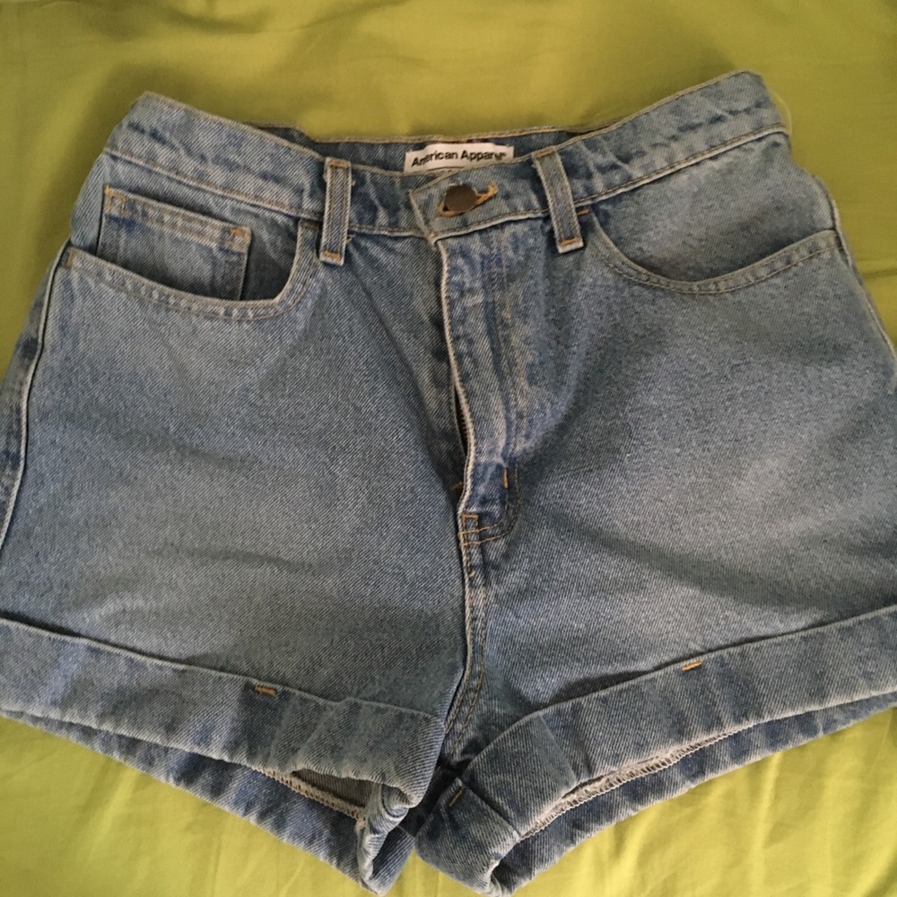 American Apparel Denim High Waisted Shorts